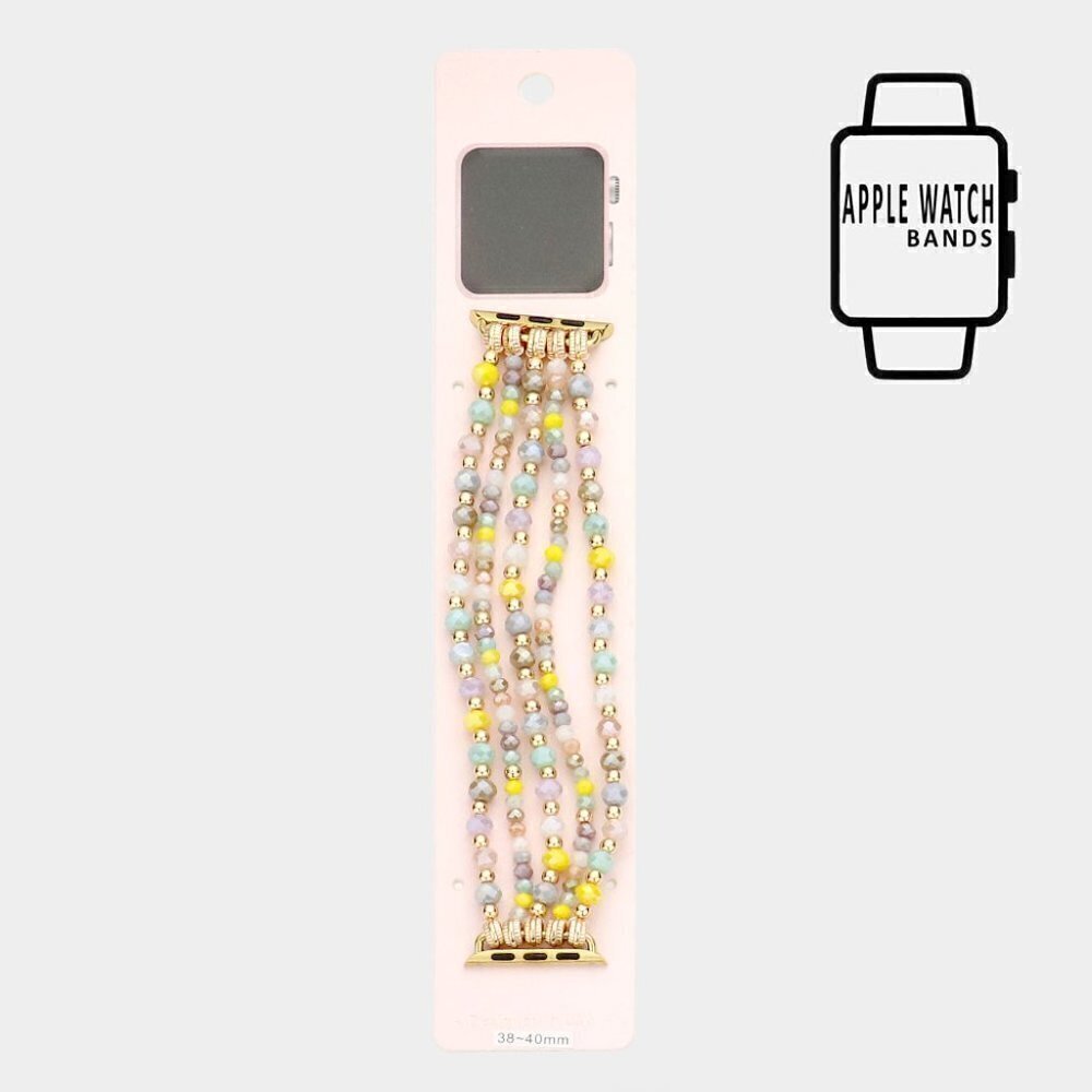 NWT‎ Multicolor Faceted Bead Apple Watch Stretch Strap Band